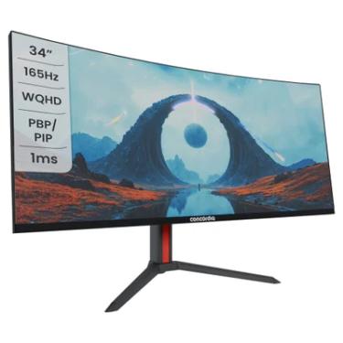 Imagem de Monitor Concórdia Gamer Curvo Ultrawide UZ340 34" WQHD, 165hz, 1ms, 2 HDMI, 2 DP, SRGB 100% PIP/PBP
