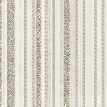 Imagem de Papel De Parede Listrado Bege E Cinza - 10m X 0.53m