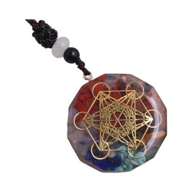 Imagem de Colar De Cura Com Pingente De Orgone De Resina E Pedra Natural Para Pr