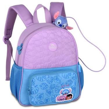 Imagem de Mochila Escola Creche Infantil Pequena Disney Tsum Tsum Stitch Oficial