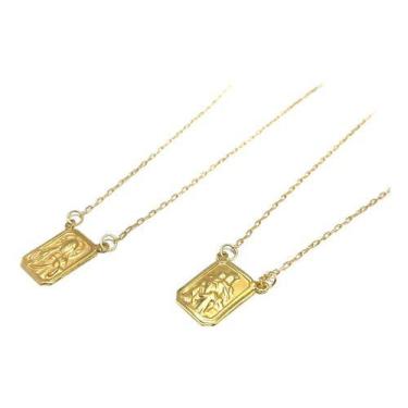 Imagem de Escapulario de Ouro 18k Gargantilha Corrente Cordão Colar Masculino - 