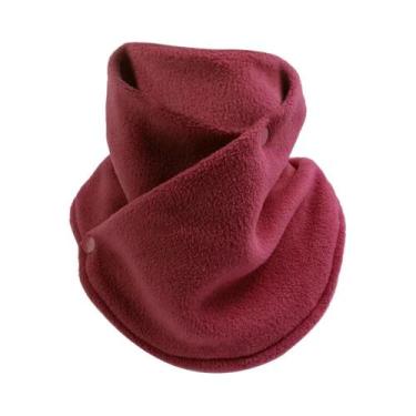 Imagem de Cachecol Feminino De Inverno Quente Em Lã De Cordeiro, Gola Protetora 
