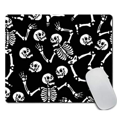 Imagem de Amcove Mouse pad para jogos, esqueletos dançando em uma festa, mouse pad, esqueletos humanos em várias poses, tapete de mouse antiderrapante de borracha retangular para computadores e laptop