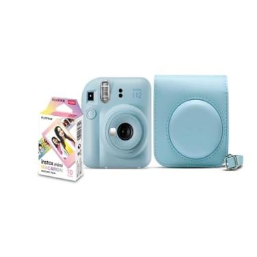 Imagem de Kit Câmera Instax Mini 12 com pack 10 fotos Macaron e Bolsa Azul Candy
