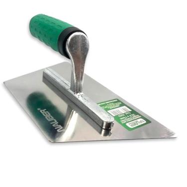 Imagem de Nauber Desempenadeira Trapézio de Aço Inox Premium Para Marmorato e Efeitos Descorativos 23x13cm Cantos Arredondados - Original