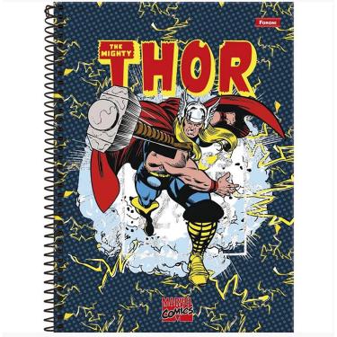 Imagem de Caderno Universitário Espiral Capa Dura 80 folhas - 1 matéria The Mighty Thor: Marvel
