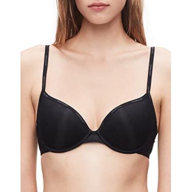 Imagem de Calvin Klein Sutiã feminino de marquisete transparente levemente forrado, Preto, 32C