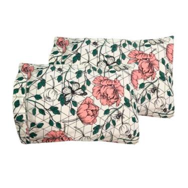 Imagem de Kit Par de Fronha Percal 180 Fios (2 un.) - Ponto Palito - JGM, Flores