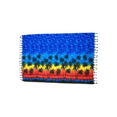 Imagem de Canga de praia Coqueiros/ Folhagem em poliéster - Corpo Dourado Moda P