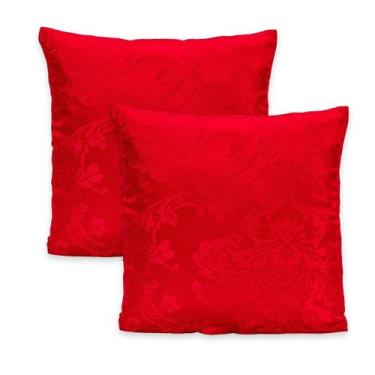 Imagem de Kit 2 Capas de Almofada c/ Zíper em Jacquard Adamascado Luxo 40cm x 40