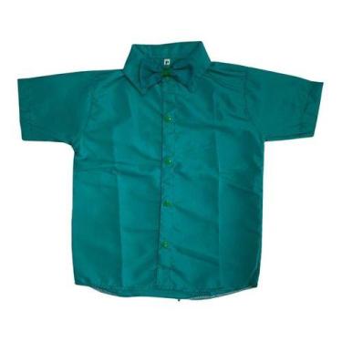 Imagem de Camisa Infantil Social Verde E Gravata - Pequenos Encantos Baby, Verde