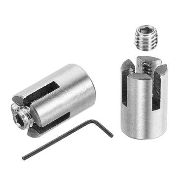 Imagem de PATIKIL Conjunto de clipes de corda cruzada, pacote com 2 braçadeiras de aço inoxidável 304 com chave inglesa de parafusos para treliça de fio de parede de 1/40.6 cm, prata