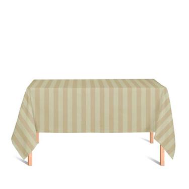 Imagem de Toalha de Mesa Retangular em Tecido Jacquard Pérola Listrado Tradicion