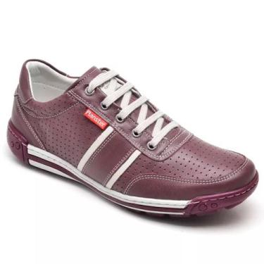 Imagem de Sapatenis Masculino  Comfort Couro Bovino 3004 - Ranster, Bordô, 41