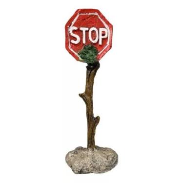 Imagem de Enfeite Para Aquário Placa Stop Decoração Ornamento Fragata