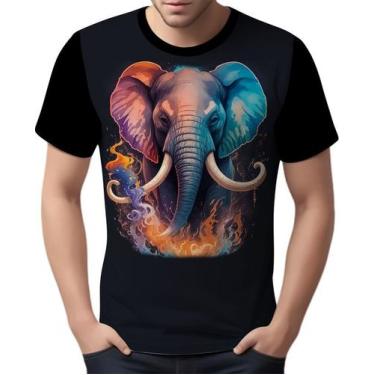 Imagem de Camisa Camiseta Estampada Elefante Fogo Ilustração Moda 4 - Enjoy Shop