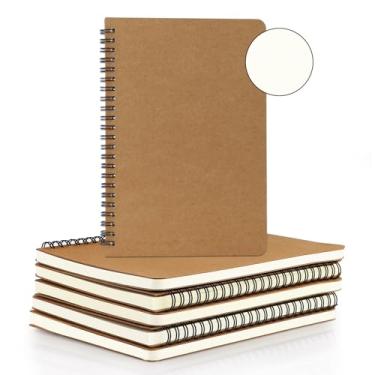 Imagem de EUSOAR Caderno espiral em branco universitário, A5, 6 pacotes, 14 x 21 cm, 120 páginas, caderno de anotações em branco, bloco de anotações, caderno de esboços, agenda de assuntos de negócios de escritório para estudantes, capa de livro espiral