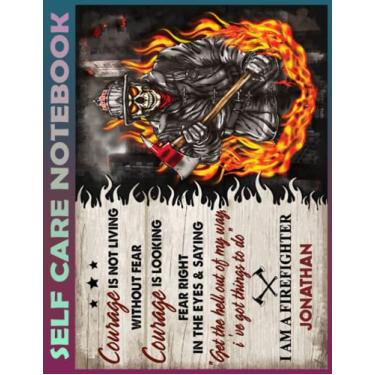 Imagem de Self Care Notebook: Courage is not living without fear My Self-Care, Nutrition, Fitness, Goal Planner for Productivity, Time Management and Focus - ... a Happier, Healthier & More Grateful Mindset