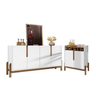 Imagem de Conjunto Buffet 1.7 e Bar Ramp Branco Cedro - CasaH