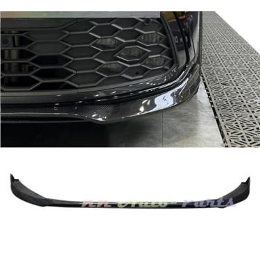 Imagem de Spoiler de fibra de carbono para para-choque dianteiro compatível com VW Golf 8 MK8, ajuste automático e estilo de carro