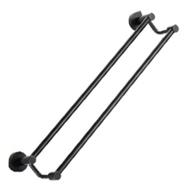 Imagem de Acessório para banheiro em aço inoxidável com acabamento preto fosco, toalheiro duplo, suporte para toalhas, 60 cm, tamanho 40 cm, 01