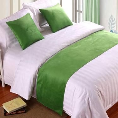 Imagem de Cachecol de corredor de cama de hotel luxuoso veludo cor sólida decoração moderna mantas de cama para pé da cama quarto protetor de cama sem desbotamento toalha de cama verde ||completo 50 x 210 cm