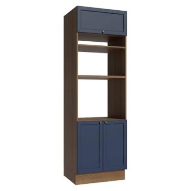 Imagem de Torre Quente 70 cm 3 Portas Rustic/azul Vik Madesa