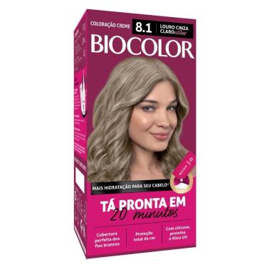 Imagem de Tinta de Cabelo Biocolor Mini Kit Louro Acinzentado Radiante 8.1