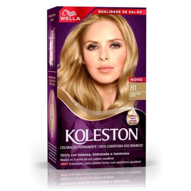 Imagem de Tintura Creme Koleston Wella Louro Cinza Claro 81 Kit