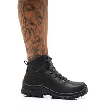 Imagem de Bota Masculina Adventure Confortável Coturno Leve Macio Trabalho Engenheiro Segurança (Preto, BR, Adulto, Numérico, 42)