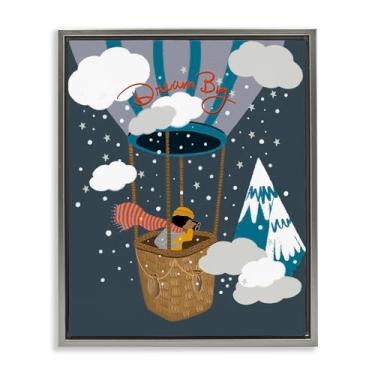 Imagem de Stupell Industries Dream Big Balloon View Gray Framed Floater Canvas Wall Art Design por Lori Mosley, 78 x 63 cm