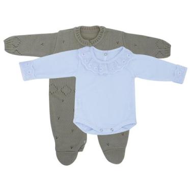 Imagem de Kit Macacão Links Bege e Body Com Gola e Punho de Renda - Kowak, Bege,
