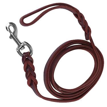 Imagem de Generic Coleira de Couro Marrom Escuro Coleira de Cachorro de Cachorro de de Couro de, 3types Pet Dog Leader Leash Leather Cão de Segurança Corda de Treinamento de (Comprimento do material 2 metros