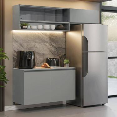 Imagem de Armário De Cozinha Compacta Suspenso Nice Madesa XA08 Cinza