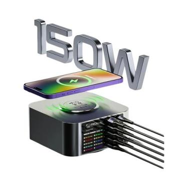 Imagem de Carregador Sem Fio 300W PD QC 3.0 Com Display LCD Base De Carregamento