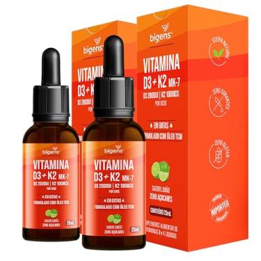 Imagem de Vitamina D3 + K2 MK-7, em Gotas, D3 2000UI | K2 100mcg, sabor limão, Biogens, Kit 2x 20ml