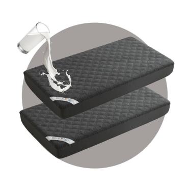 Imagem de Protetor Impermeável para Colchão Berço, 2 Unidades, BEDLORE, Cinza