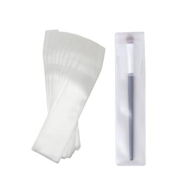 Imagem de 10 peças 55 x 211 cm/2,2 x 8,3 polegadas translúcido fosco EVA protetor de pincel de maquiagem bolsa organizadora de pincéis cosméticos bolsas portáteis para viagem uso doméstico (não inclui pincéis)