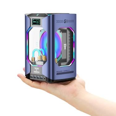 Imagem de GEEKOM Mini PC G1 RTX 4060 [resfriado a água], com mini computador Intel Core i9 13900HK, 4 prêmios de prestígio 2TB SSD 32GB DDR5 RAM (expansível) Desktop PC|Suporte de qualidade de 3 anos|Win 11 Pro