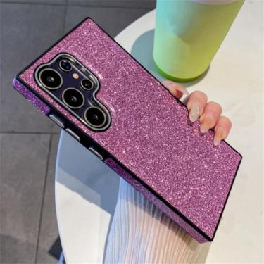 Imagem de MVVKKY Capa de celular magnética com carregamento sem fio e glitter de luxo para Samsung S24Ultra, à prova de choque (para Samsung S24Ultra/roxa)