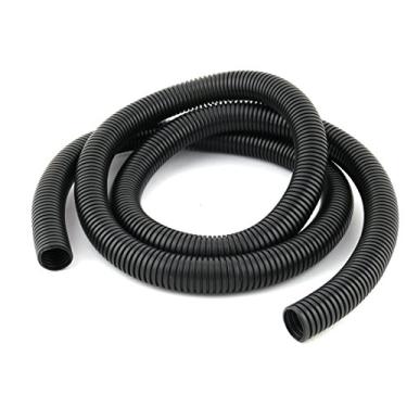 Imagem de uxcell Tubo de conduíte ondulado flexível de PVC 24 x 28 mm para jardim, escritório, preto