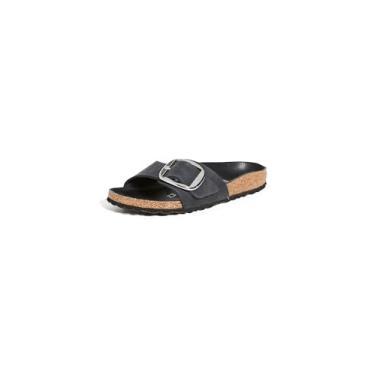 Imagem de Birkenstock Madrid fivela grande, Black Leather, 9-9.5 Narrow