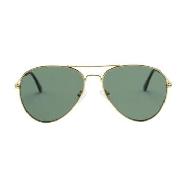 Imagem de Óculos de Sol Aviador Metal Unissex Proteção Uv400 Mirari (Verde)