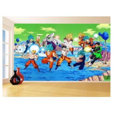 Imagem de Papel De Parede Dragon Ball Goku Vegeta Anime 3,5M Dbz394 - Você Decor