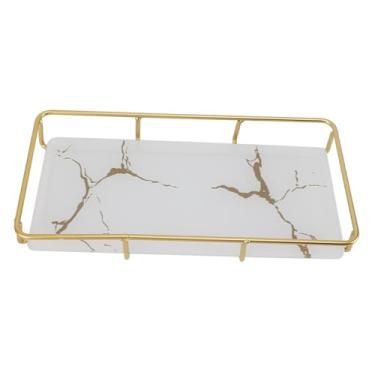 Imagem de Mingzhe Bandeja de Vaidade do Banheiro Elegante Organizador de Armazenamento Bancada Antiderrapante para Pia Cozinha (S Branco)