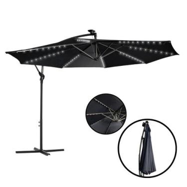 Imagem de Ombrelone Lateral Suspenso Jardim 3 metros com Led Alumínio Manivela I