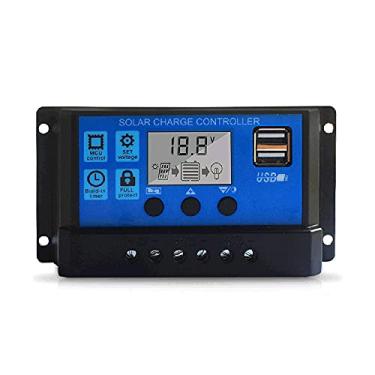 Imagem de Controlador Solar de 60A Regulador Inteligente Bateria Painel Atualizado com Porta USB Luz Rua Display LCD Ajustável Multifuncional