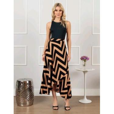 Imagem de Saia Envelope Feminina veste do 38 ao 44  - Amora Morena , Preto