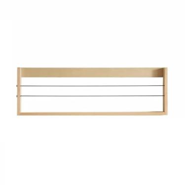 Imagem de Porta-revistas de madeira montado na parede - Suporte de arquivo de madeira maciça e organizador de correio para casa, escritório, sala de espera, cafés - 93 x 30 cm (36,6 x 11,8 pol) Literatura e