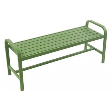 Imagem de Banco de parque, banco de metal ao ar livre, moldura de metal de alumínio fundido, bancos de parque, para varanda, gramado, jardim, quintal (cor: verde, tamanho: 125 cm-B)